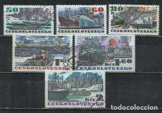Sellos: 066B-CHECOSLOVAQUIA REPUBLICA CHECA 1972 N&ordm; 1935/1940 BARCOS NAVIOS