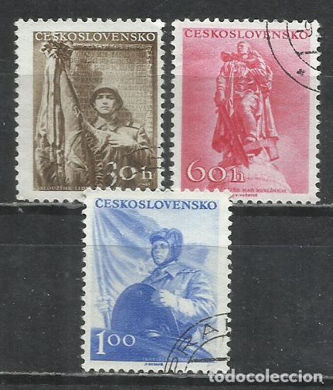 Sellos: 082-CHECOSLOVAQUIA REPUBLICA CHECA SERIE COMPLETA 1956 N 852/854