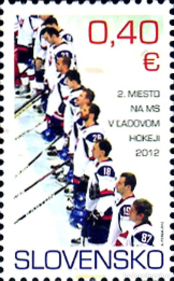 Sellos: 285431 MNH ESLOVAQUIA 2012 CAMPEONATO DEL MUNDO DE HOCKEY SOBRE HIELO