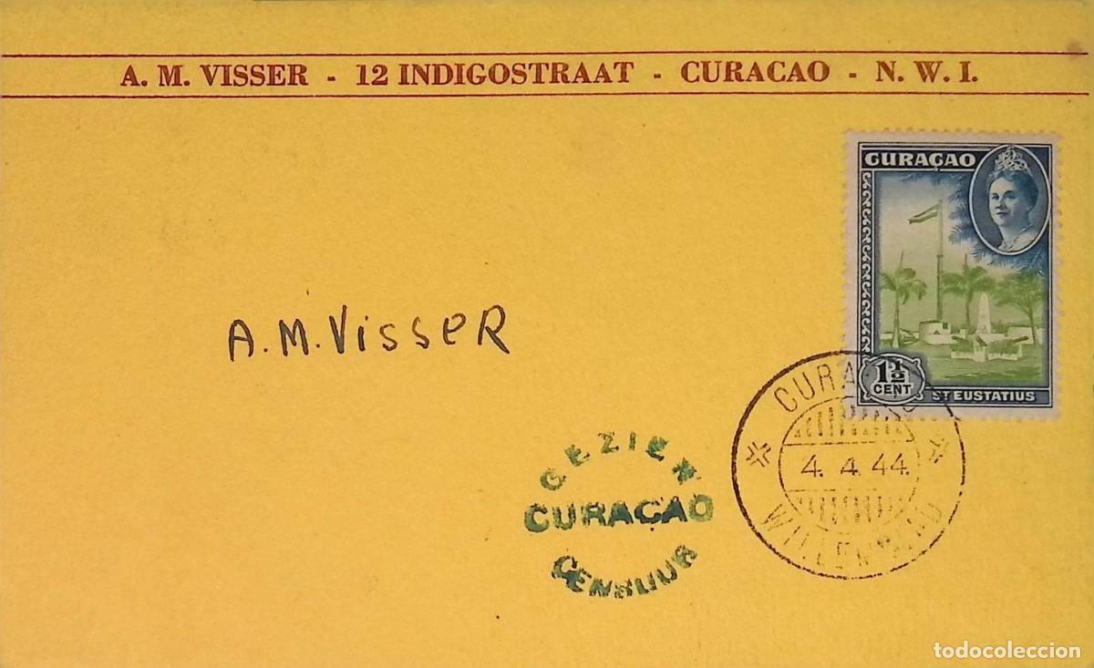 Sellos: O) 1944 NETHERLANDS ANTILLES - CURACAO, QUEEN WIHELMINA, ST. EUSTATIUS, A. M. VISSER