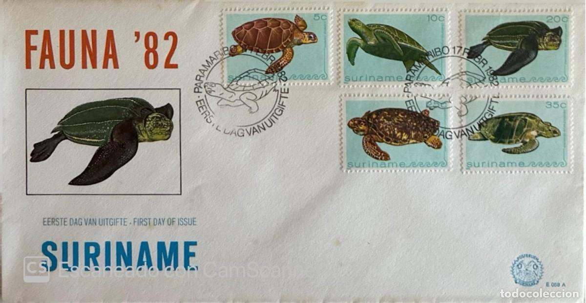 Francobolli: KV)1982 SURINAME, FIRST DAY COVER FROM THE FAUNA SERIES FEATURING SEA TURTLES, MAILED FROM PARAMARIB