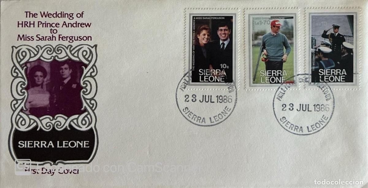 Sellos: KV)1986 SIERRA LEONE, FIRST DAY COVER COMMEMORATING THE WEDDING OF HRH PRINCE ANDREW TO MISS SARAH F