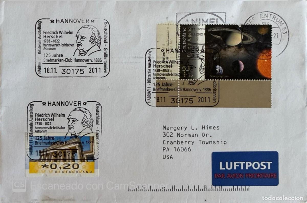 Sellos: KV)2011 GERMANY, AIRMAIL COVER FROM THE GERMANY-GREAT BRITAIN BILATERAL PHILATELIC EXHIBITION HABRIA