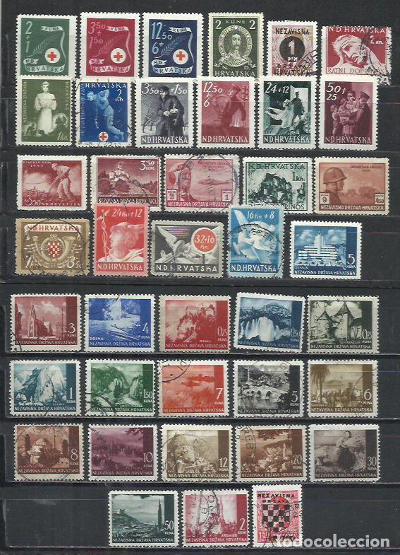 Sellos: G378D-LOTE SELLOS CROACIA 2&ordf; GUERRA MUNDIAL, FOTO REAL. ESCASOS.
