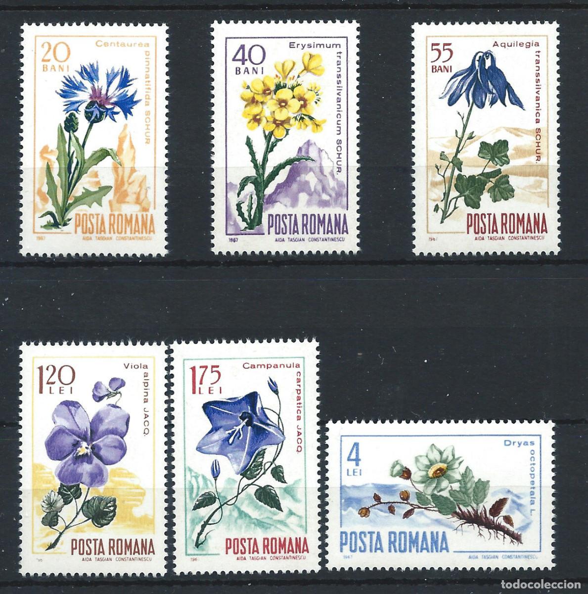 Sellos: Roumanie N&deg;2304/09** (MNH) 1967 - Flore &rdquo;Fleurs&rdquo;