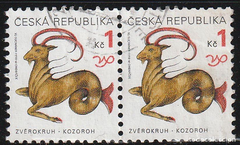 Sellos: Chequia Rep&uacute;blica 1998 Scott 3063 Sellos &ordm; B2 Signos del Zod&iacute;aco Capricornio Michel 199 Czech Republ