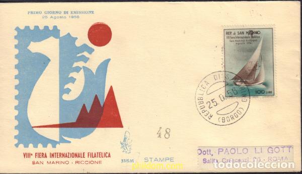 Sellos: 377016 MNH SAN MARINO 1956 8 JORNADA FILATELICA SAN MARINO - RICCIONE