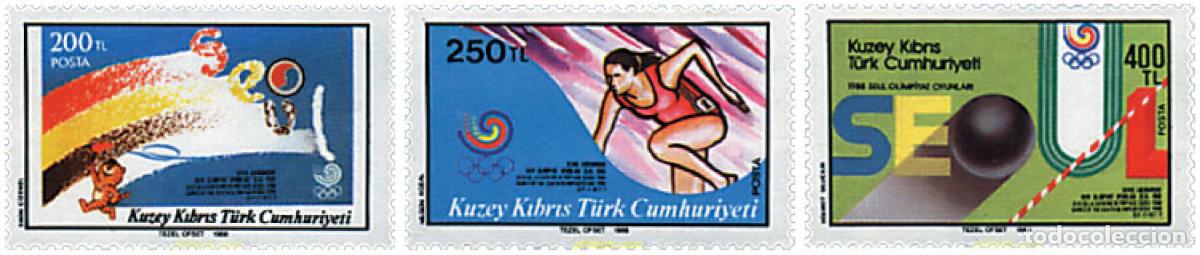 Selos: 51439 MNH CHIPRE. Administraci&oacute;n turca 1988 24 JUEGOS OLIMPICOS VERANO SEUL 1988
