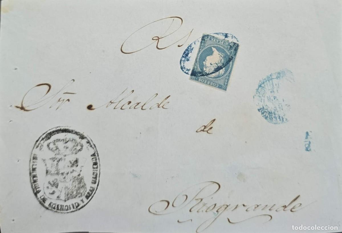 Sellos: O) PUERTO RICO, SPANISH COLONY, R. S . ADDRESSED TO THE MAYOR OF RIONEGRO, CANCELLATION OF THE GRILL