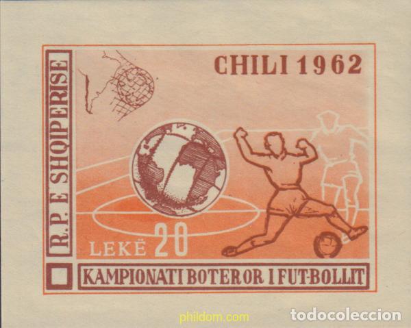 Sellos: 369133 MNH ALBANIA 1962 COPA DEL MUNDO DE FUTBOL. CHILE-62