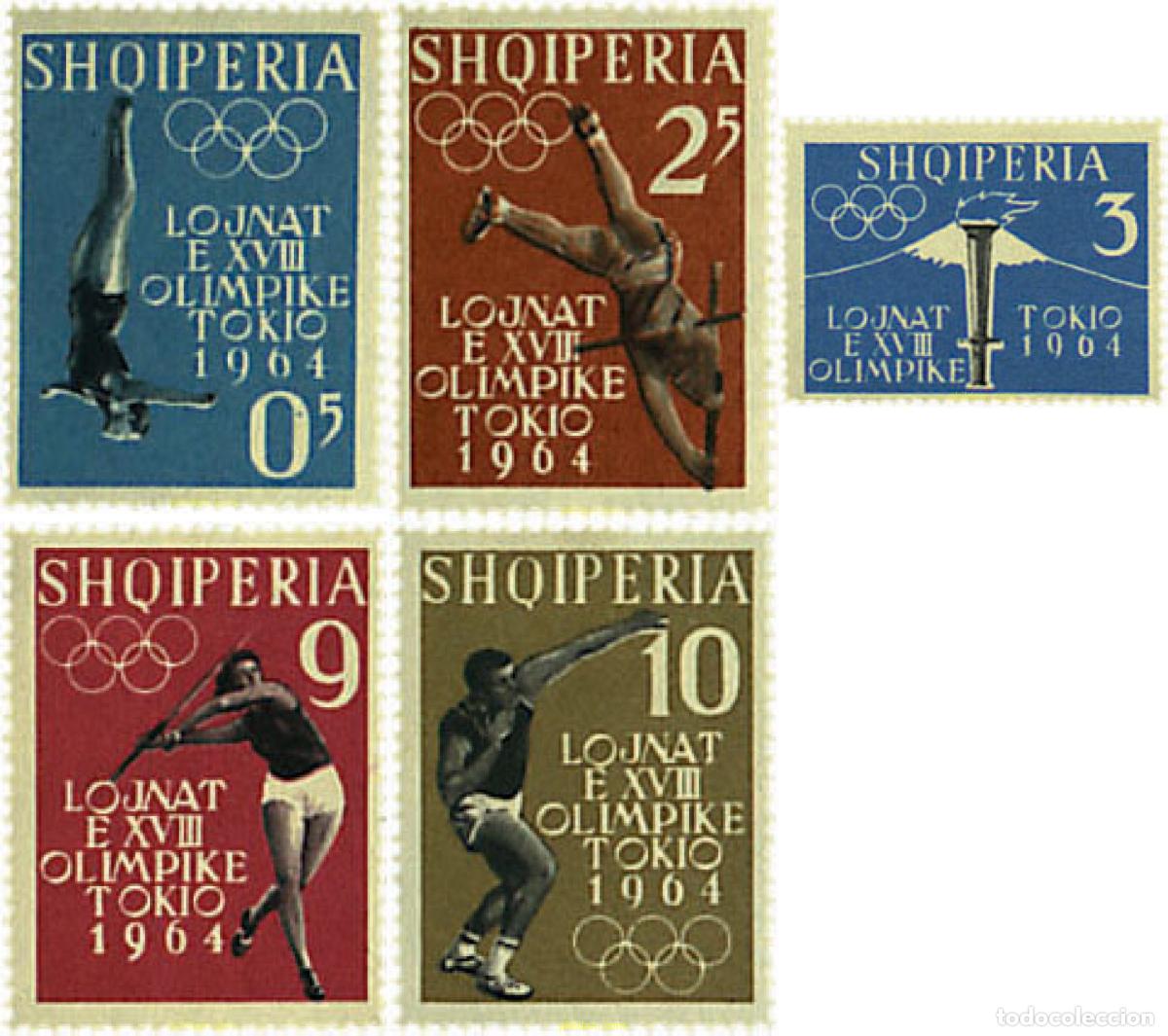 Sellos: 229664 HINGED ALBANIA 1962 18 JUEGOS OLIMPICOS VERANO TOKIO 1964
