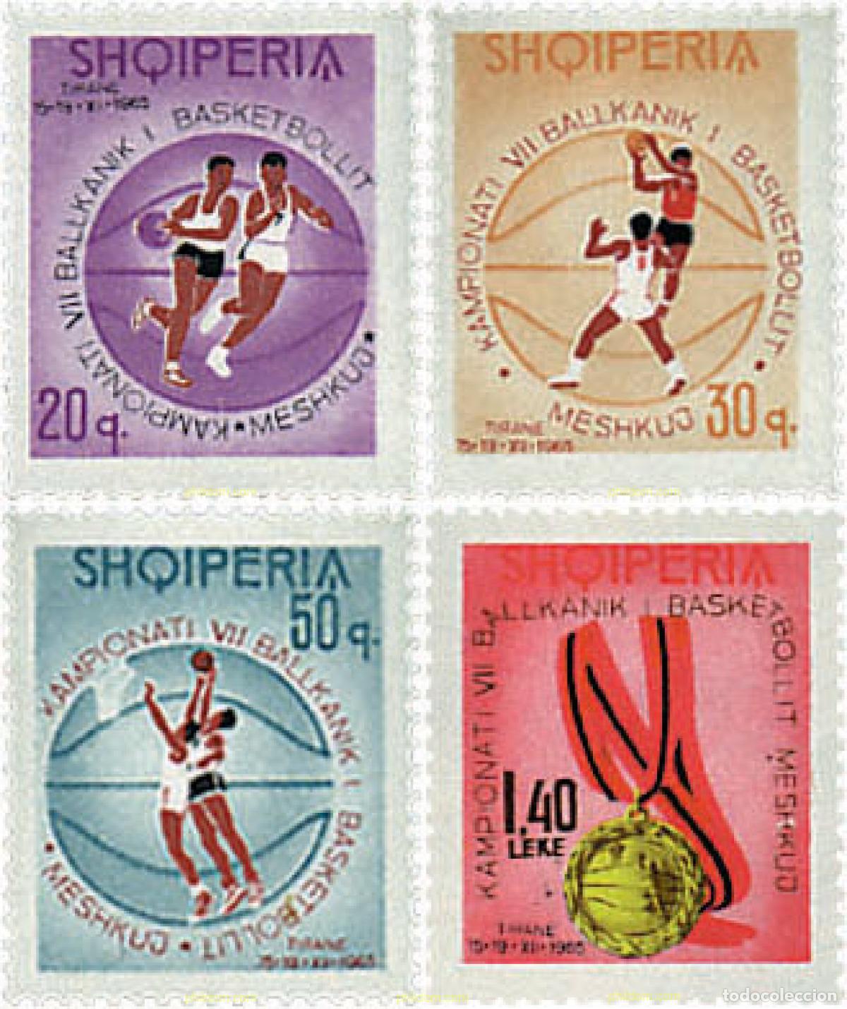 Sellos: 680961 MNH ALBANIA 1965 7 CAMPEONATO BALCANICO DE BALONCESTO