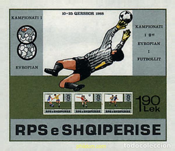 Sellos: 78587 MNH ALBANIA 1988 CAMPEONATOS DE EUROPA DE FUTBOL