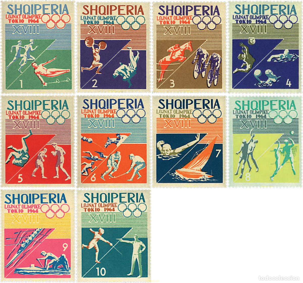 Sellos: 680817 MNH ALBANIA 1964 18 JUEGOS OLIMPICOS VERANO TOKIO 1964