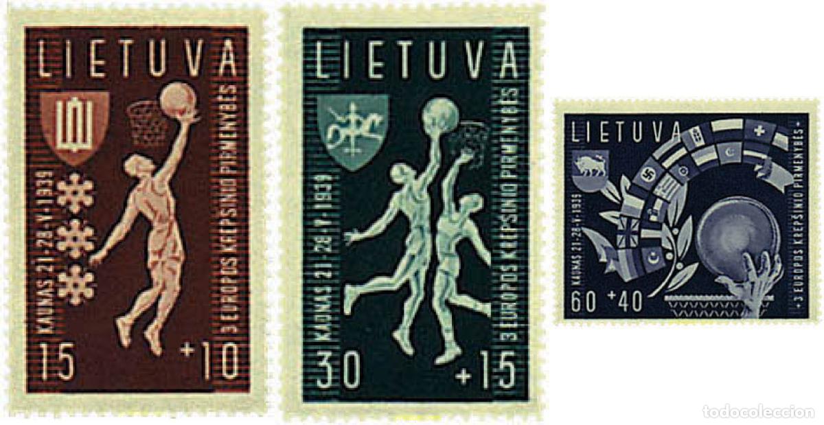 Sellos: 86716 MNH LITUANIA 1939 CAMPEONATO DE EUROPA DE BALONCESTO