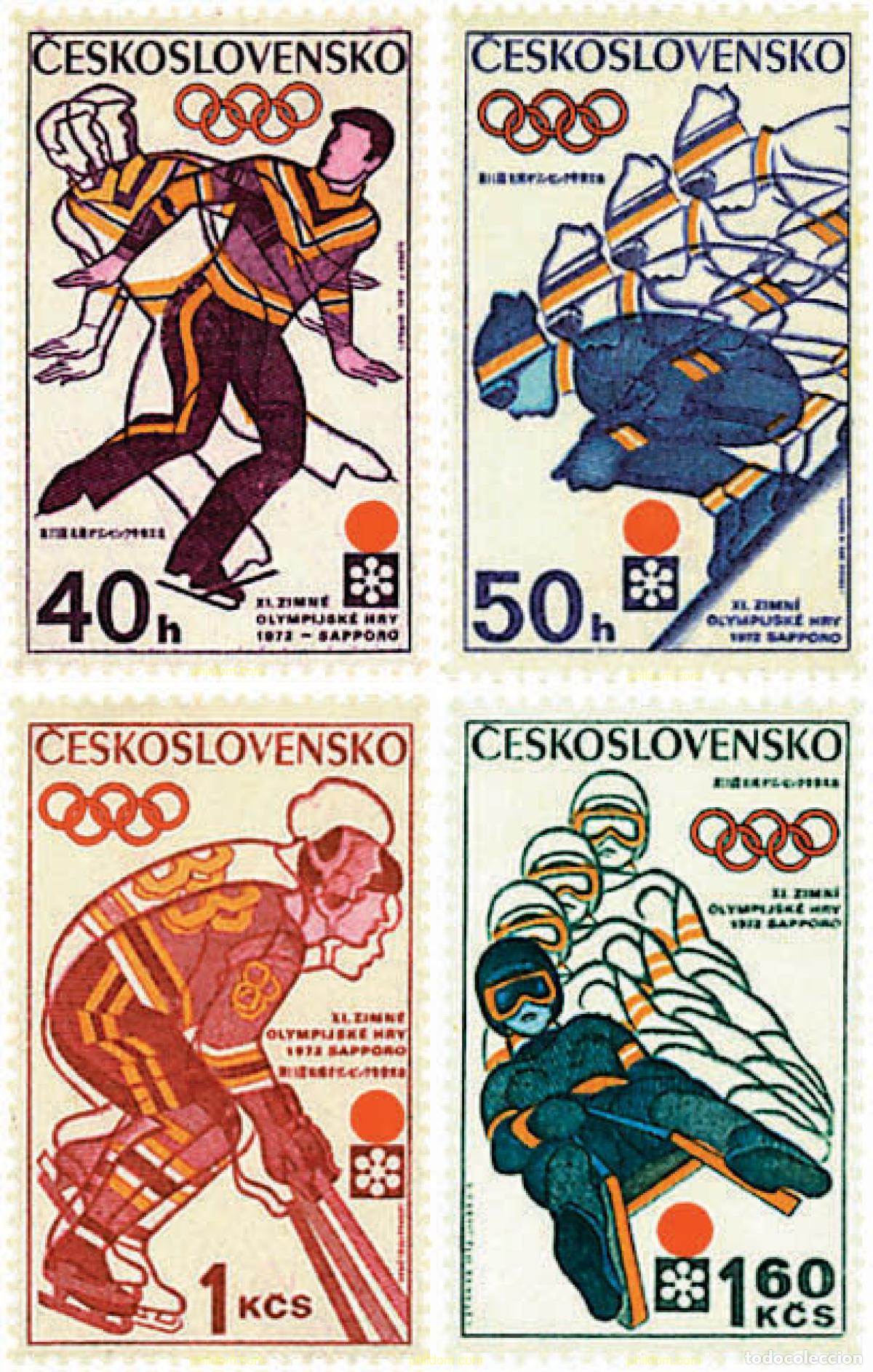 Sellos: 70681 MNH CHECOSLOVAQUIA 1972 11 JUEGOS OLIMPICOS DE INVIERNO SAPPORO 1972