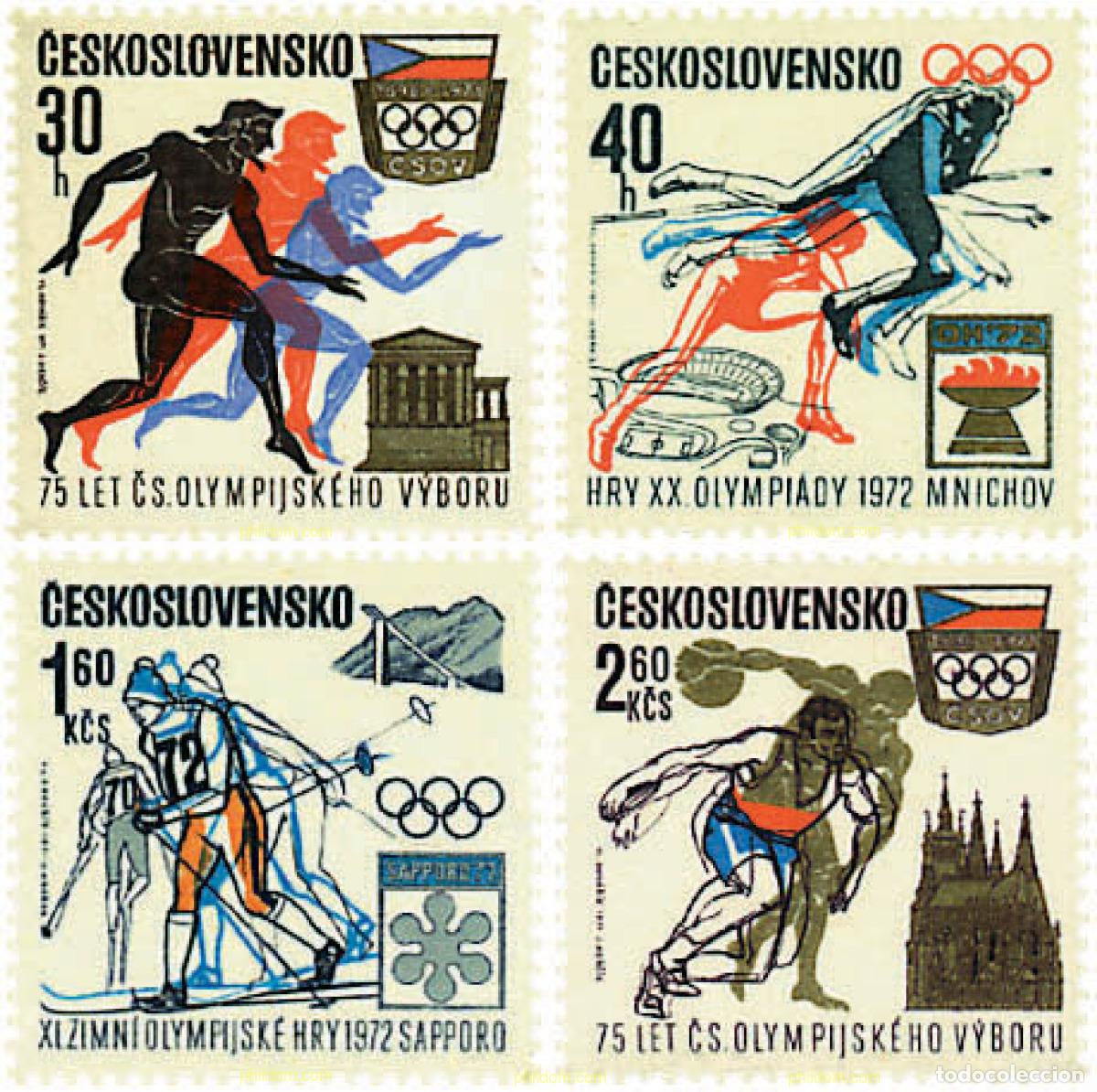 Timbres: 70679 MNH CHECOSLOVAQUIA 1971 75 ANIVERSARIO DEL COMITE OLIMPICO NACIONAL