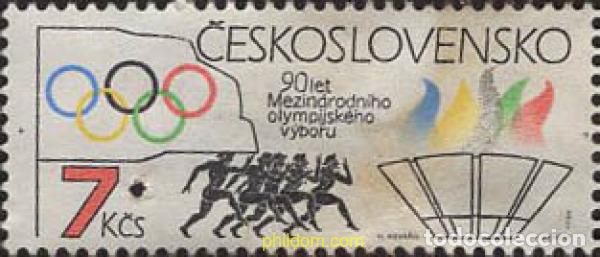 Timbres: 638537 MNH CHECOSLOVAQUIA 1984 90 ANIVERSARIO DEL COMITE OLIMPICO INTERNACIONAL