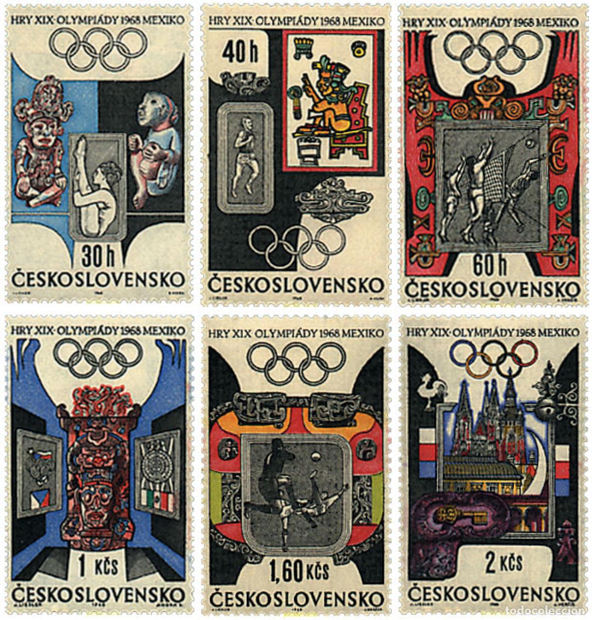 Sellos: 63712 MNH CHECOSLOVAQUIA 1968 19 JUEGOS OLIMPICOS VERANO MEXICO 1968