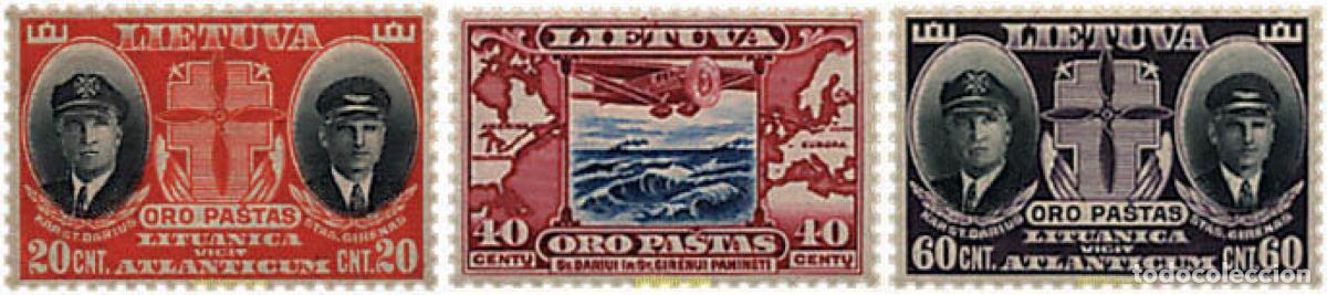 Sellos: 631654 HINGED LITUANIA 1934 COMMEMORACION DE LA MUERTE DE LOS AVIADORES DARIUS Y GIRENAS