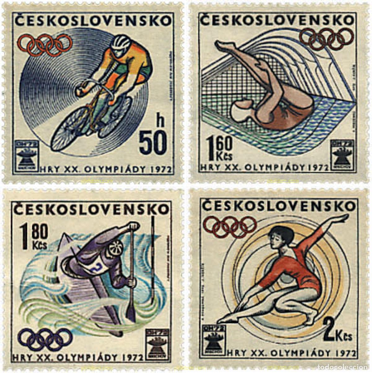 Sellos: 63728 MNH CHECOSLOVAQUIA 1972 20 JUEGOS OLIMPICOS VERANO MUNICH 1972