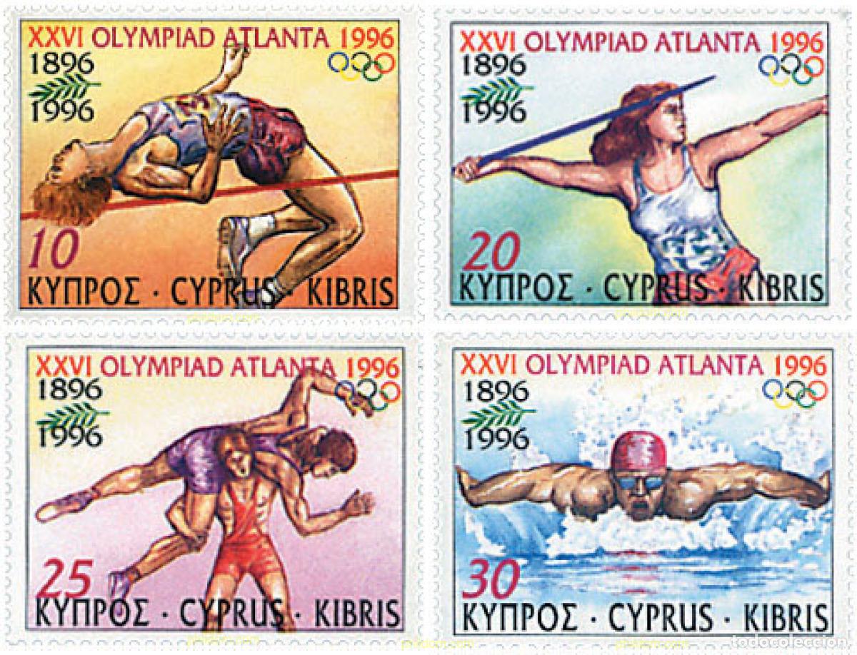 Sellos: 72501 MNH CHIPRE 1996 26 JUEGOS OLIMPICOS VERANO ATLANTA 1996 - CENTENARIO DE LOS JUEGOS OLIMPICOS