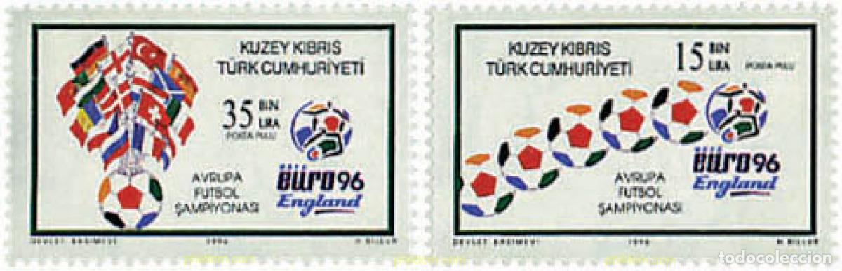 Sellos: 51468 MNH CHIPRE. Administraci&oacute;n turca 1996 EURO 96. CAMPEONATO EUROPEO DE FUTBOL
