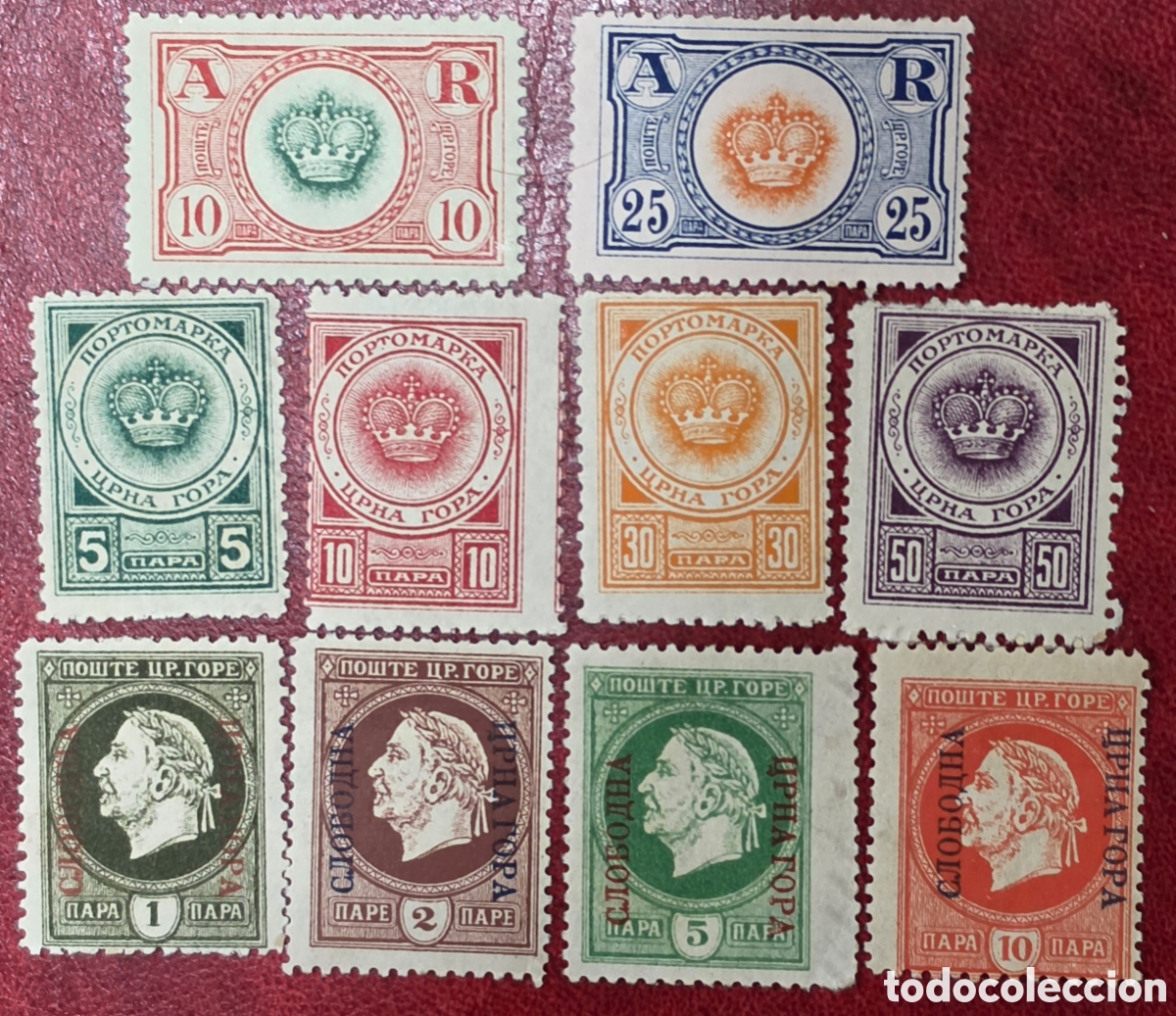 Briefmarken: Gobierno en el Exilio&rdquo; de Montenegro de 1918-1921.