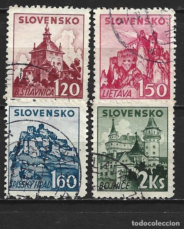 Sellos: ESLOVAQUIA YVERT NUM. 54/57 SERIE COMPLETA USADA