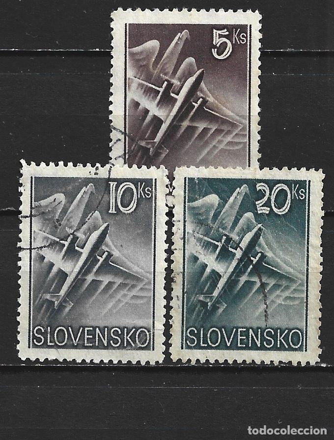 Sellos: ESLOVAQUIA CORREO AEREO YVERT NUM. 7/9 SERIE COMPLETA USADA