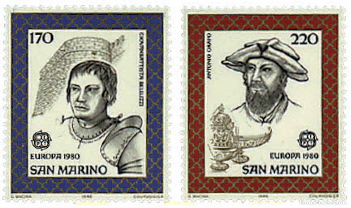 Sellos: 62439 MNH SAN MARINO 1980 EUROPA CEPT. GENTE FAMOSA