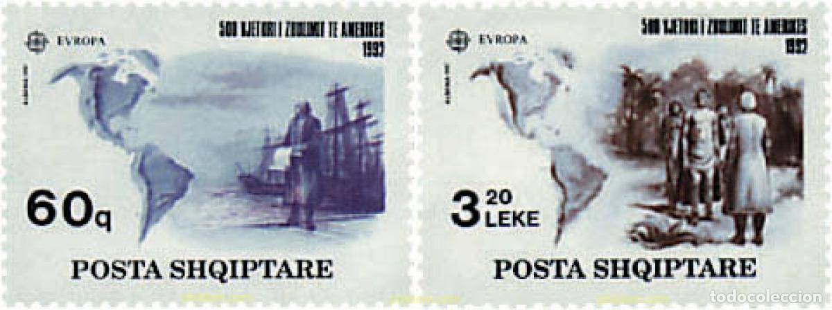 Sellos: 78687 MNH ALBANIA 1992 EUROPA CEPT. 500 ANIVERSARIO DEL DESCUBRIMIENTO DE AMERICA