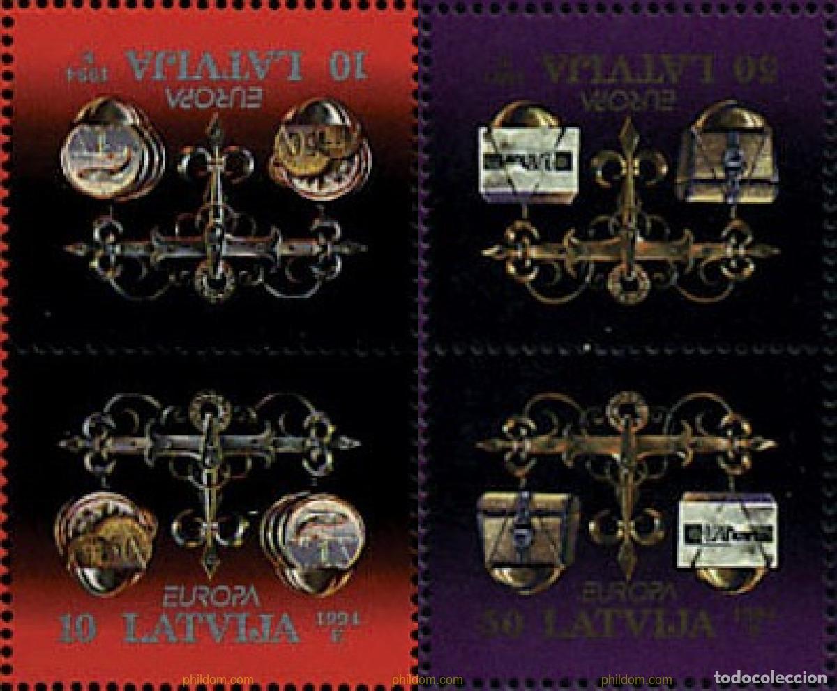 Sellos: 131822 MNH LETONIA 1994 EUROPA CEPT. GRANDES DESCUBRIMIENTOS