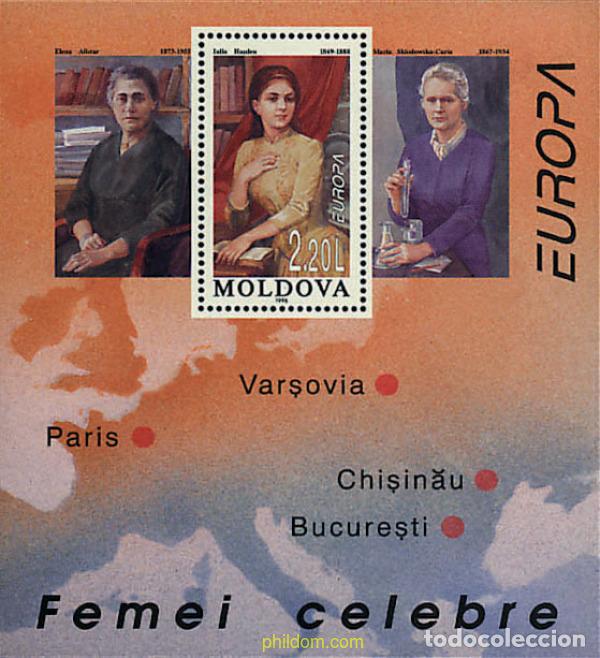 Sellos: 63028 MNH MOLDAVIA 1996 EUROPA CEPT. MUJERES CELEBRES