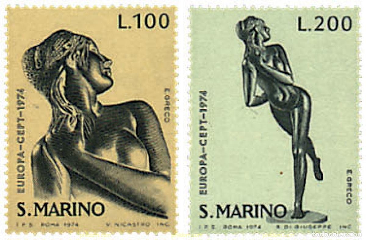 Sellos: 62264 MNH SAN MARINO 1974 EUROPA CEPT. ESCULTURAS