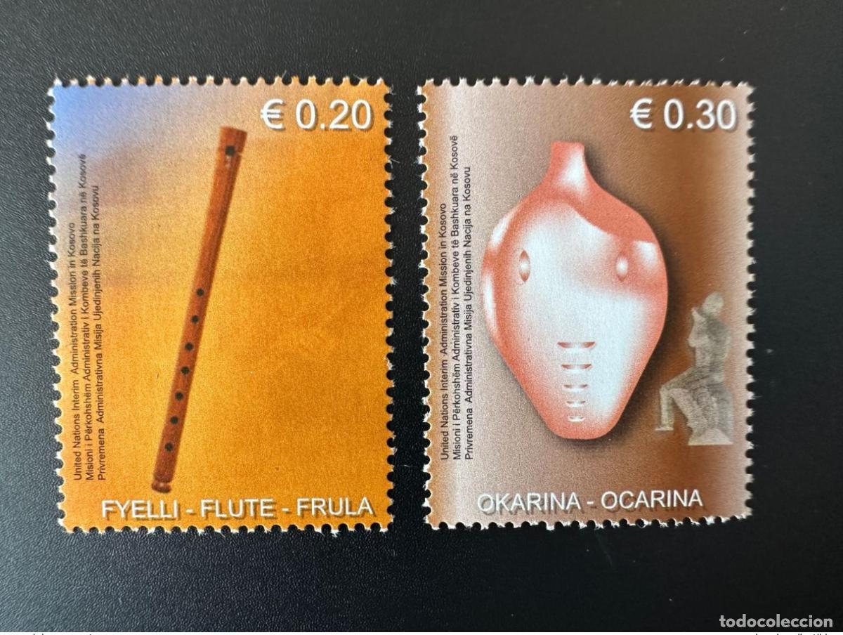 Sellos: Kosovo 2004 Mi. 20 - 21 Instrumentos musicales de las Naciones Unidas