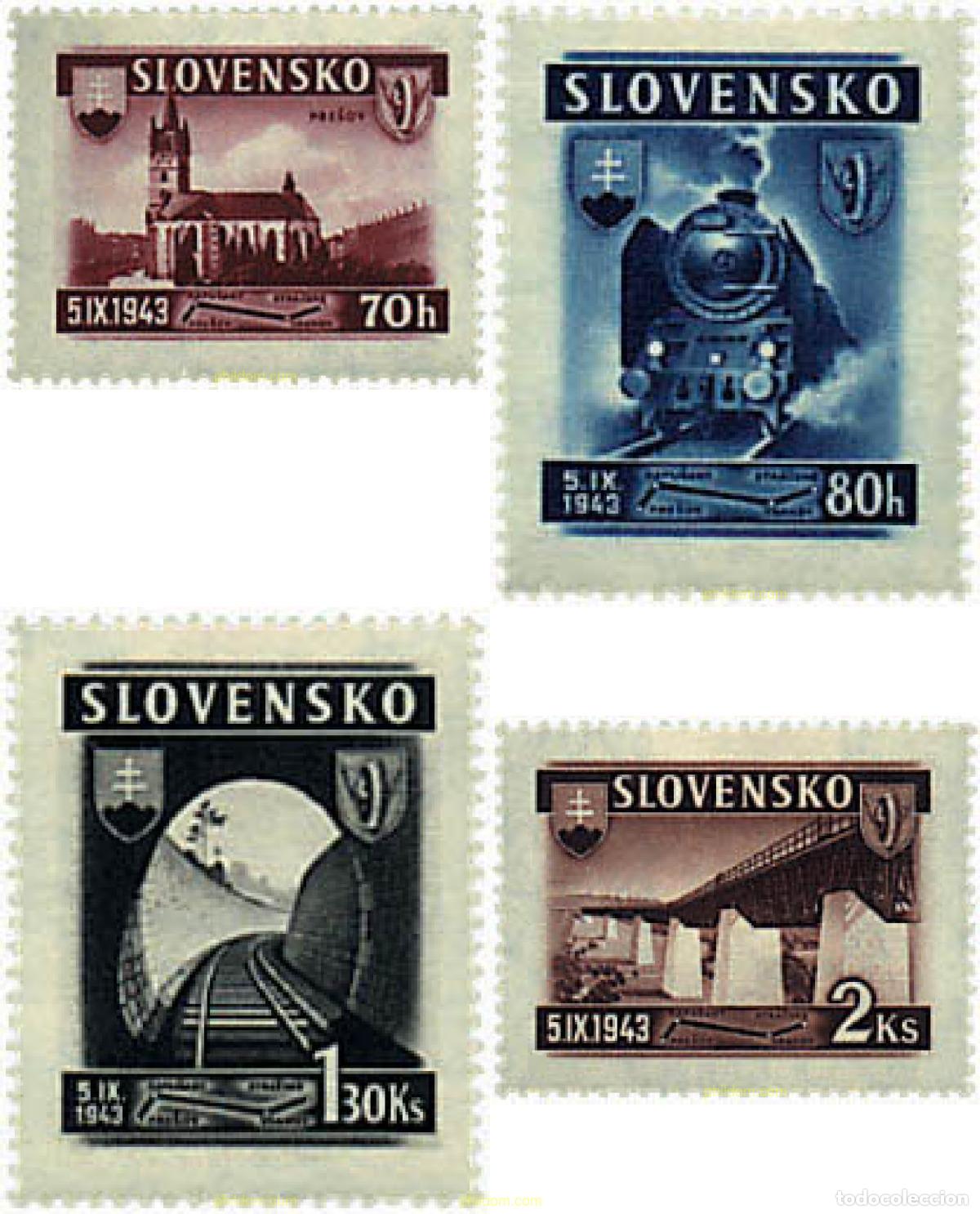 Sellos: 58936 MNH ESLOVAQUIA 1943 INAUGURACION DEL FERROCARRIL PRESOV-STRAZSCHE