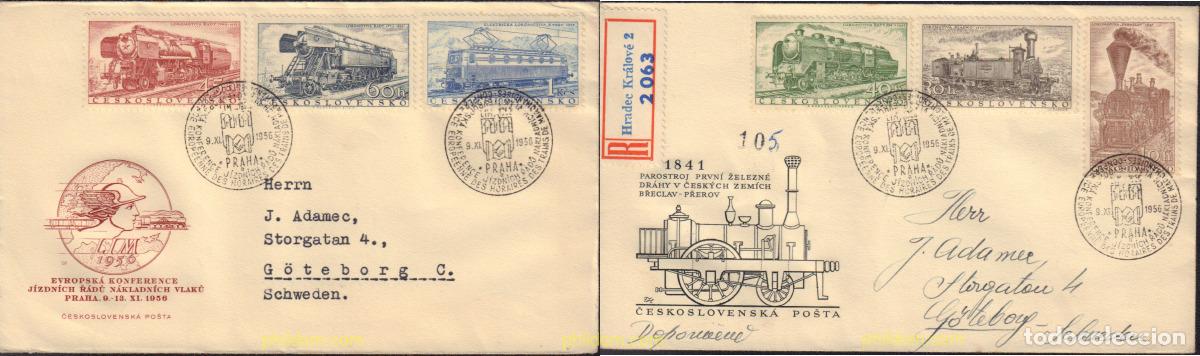 Sellos: 391725 MNH CHECOSLOVAQUIA 1956 CONFERENCIA FERROVIARIA DE PRAGA