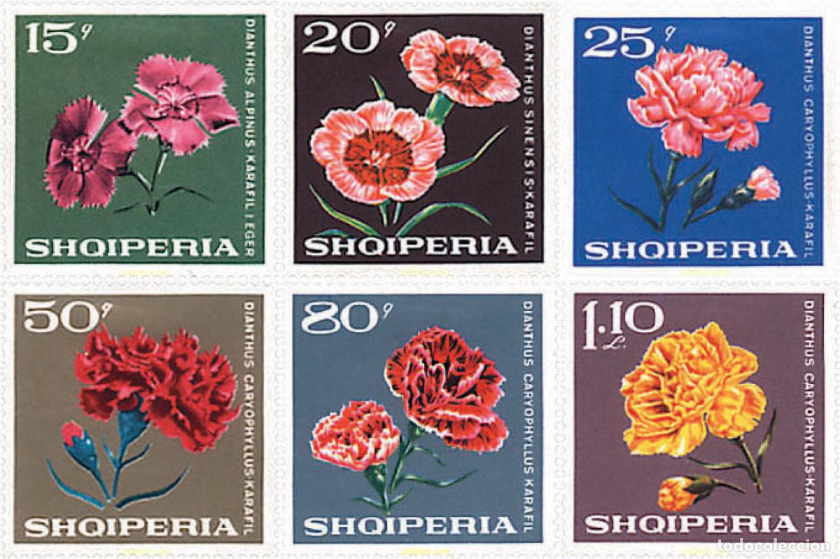 Sellos: 99259 MNH ALBANIA 1968 CLAVELES
