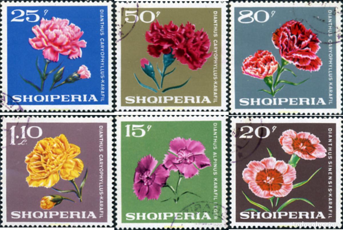 Sellos: 338419 USED ALBANIA 1968 CLAVELES