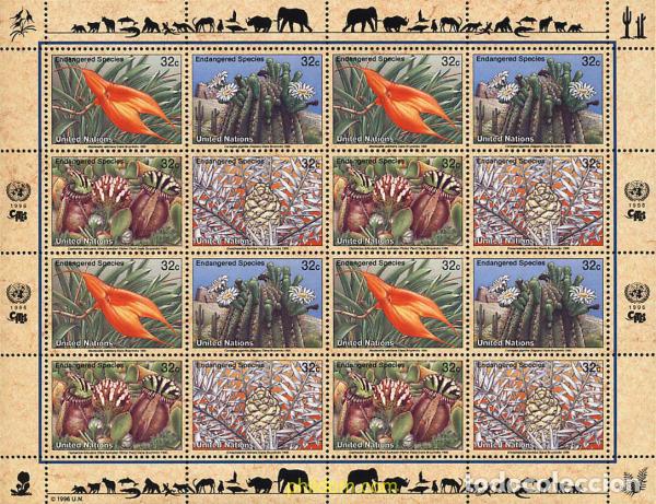 Sellos: 7606 MNH NACIONES UNIDAS. Nueva York 1996 FLORA PROTEGIDA