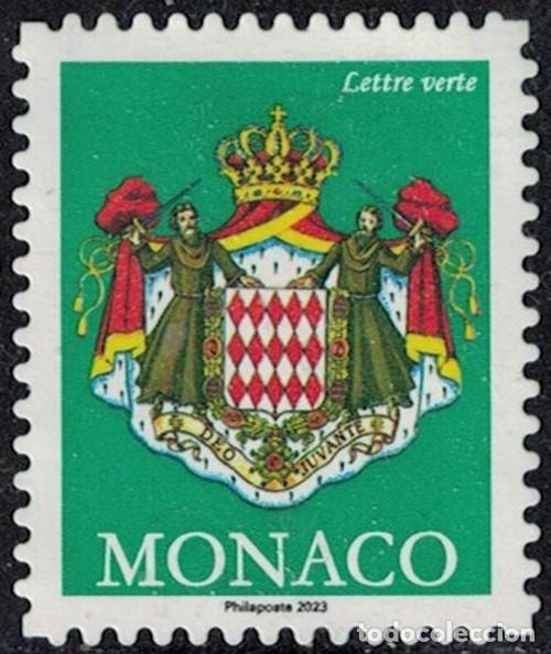 Sellos: Monaco 2023 Oblit&eacute;r&eacute; Used Coat of Armes Blason Lettre Verte Y&T MC 3364 RP537 SU