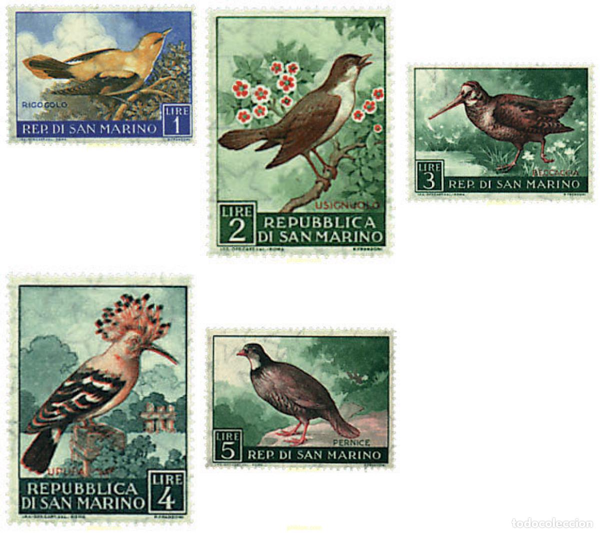 Sellos: 644125 HINGED SAN MARINO 1960 AVES