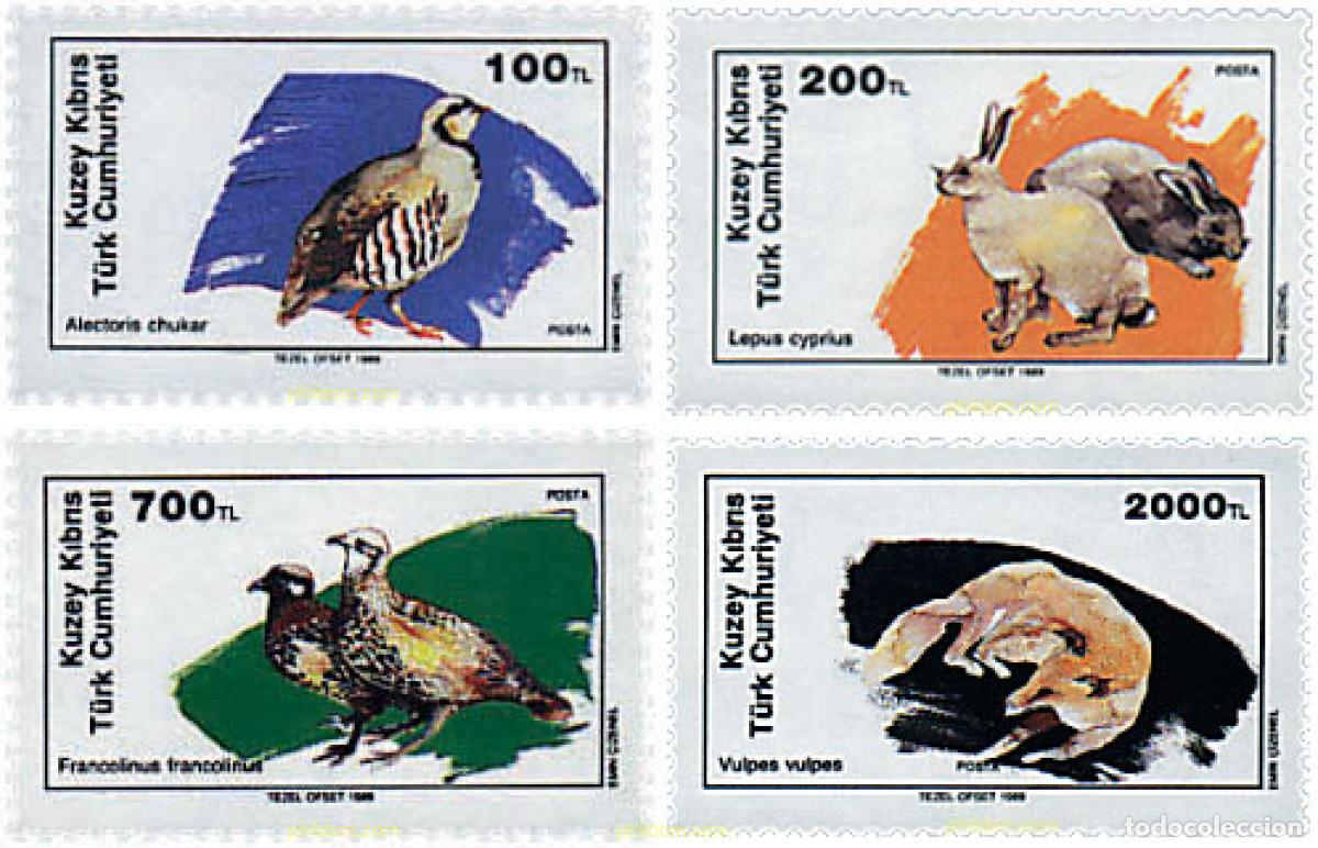 Sellos: 33842 MNH CHIPRE. Administraci&oacute;n turca 1989 FAUNA SALVAJE