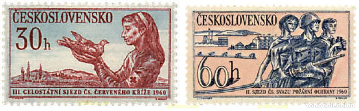 Sellos: 63630 MNH CHECOSLOVAQUIA 1960 CONGRESO DE LA CRUZ ROJA Y BOMBEROS VOLUNTARIOS