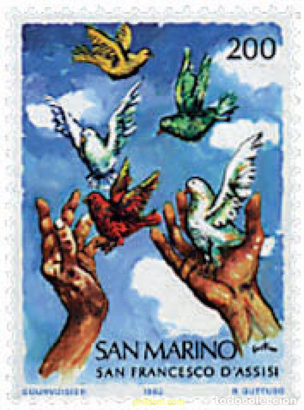 Sellos: 70332 MNH SAN MARINO 1982 800 ANIVERSARIO DEL NACIMIENTO DE SAN FRANCISCO DE ASIS