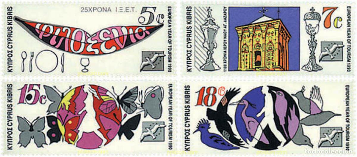 Sellos: 77046 MNH CHIPRE 1990 A&Ntilde;O EUROPEO DEL TURISMO