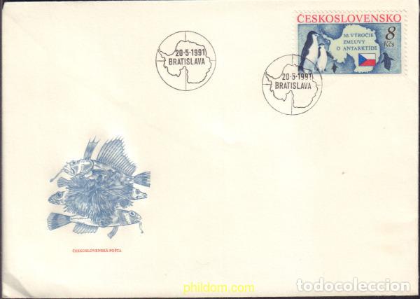 Sellos: 397365 MNH CHECOSLOVAQUIA 1991 30 ANIVERSARIO DEL TRATADO DE LA ANTARTIDA