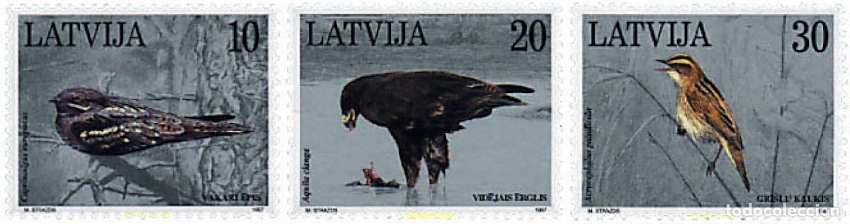 Sellos: 86544 MNH LETONIA 1997 SOCIEDAD PROTECTORA INTERNACIONAL DE AVES
