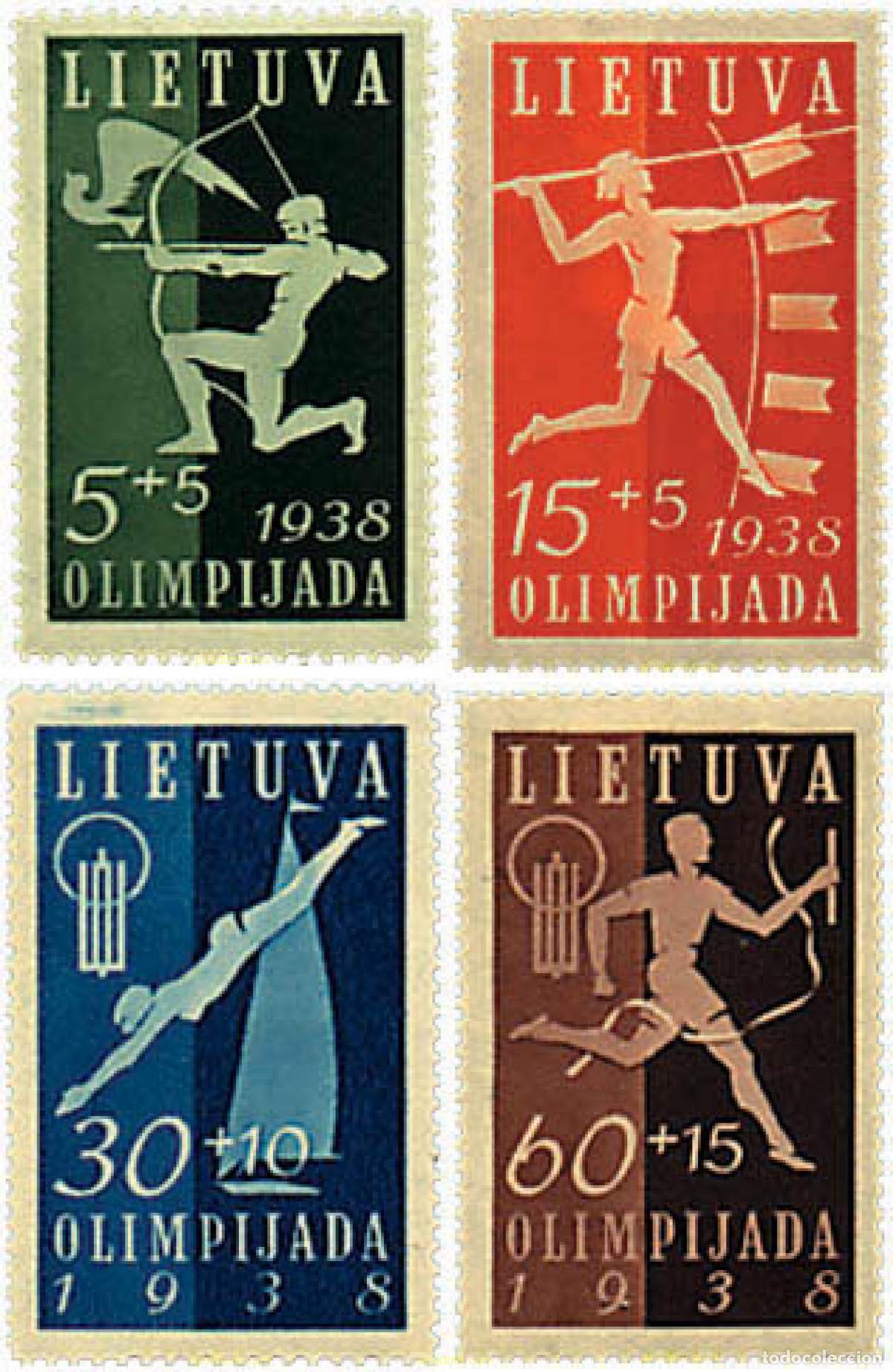Sellos: 86706 MNH LITUANIA 1938 CONMEMORACION DE LA 1&ordf; OLIMPIADA NACIONAL LITUANA